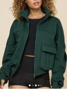 POPFLEX Cloud Bomber Jacket | Game Time Green | Size XXS/XS